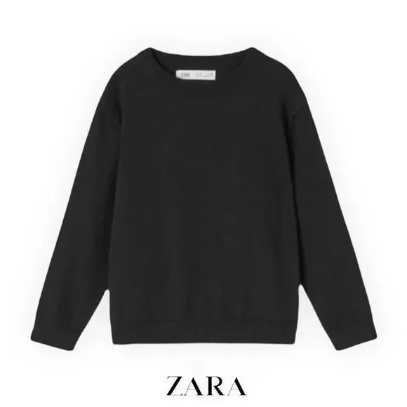 ZARA Kids Black FINE Gauge Knit Sweater